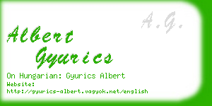 albert gyurics business card